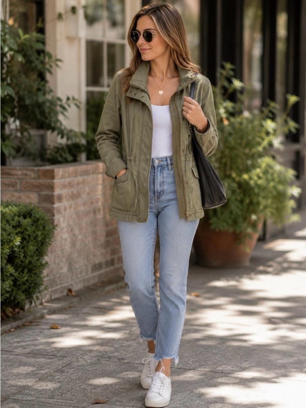 Lucky Brand / XS/ military utility field jacket featuring a draw string
